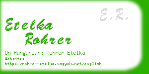 etelka rohrer business card